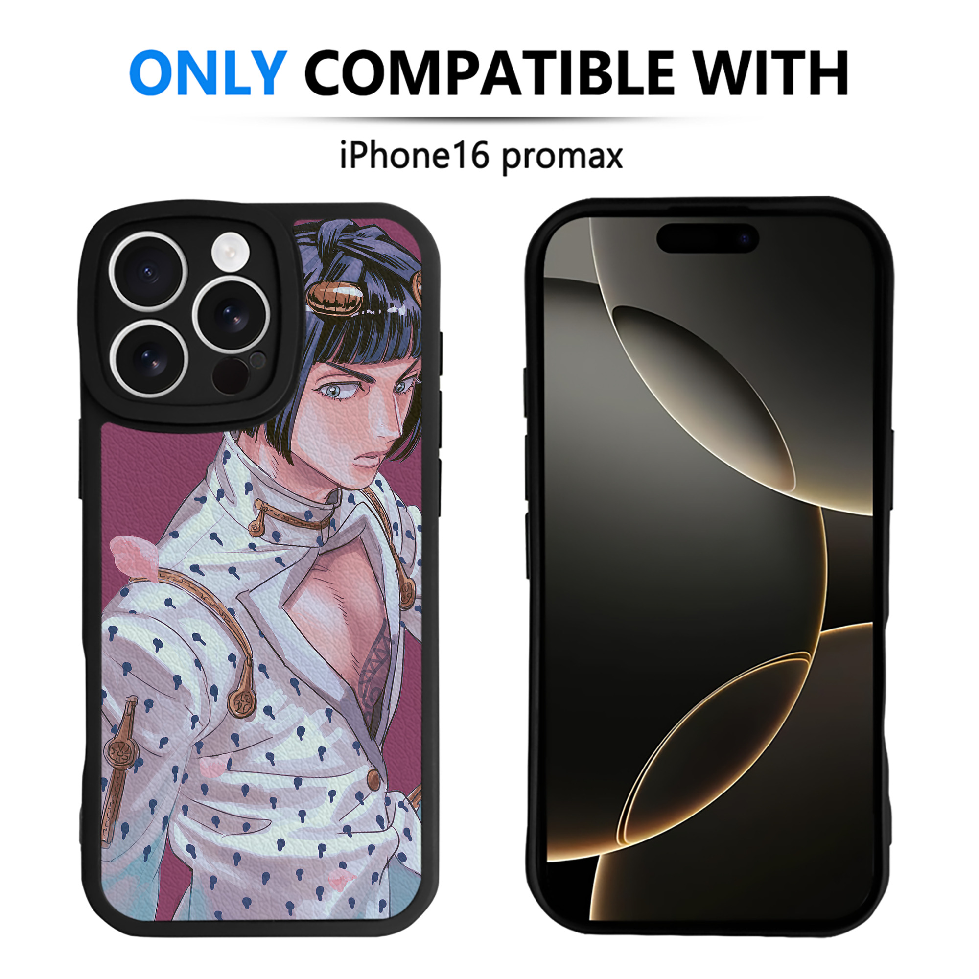 （画像用） ジョジョの奇妙な冒険 JoJo's Bizarre Adventure 【iPhone 16シリーズ対応】シリコンスマホケース（レザー調） 材質：シリコン